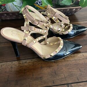 Jessica Simpson Heels Black and Tan 7.5